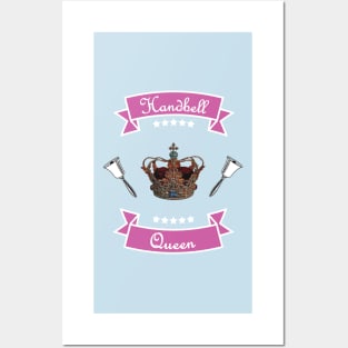 Handbell Queen Pink on Blue Posters and Art